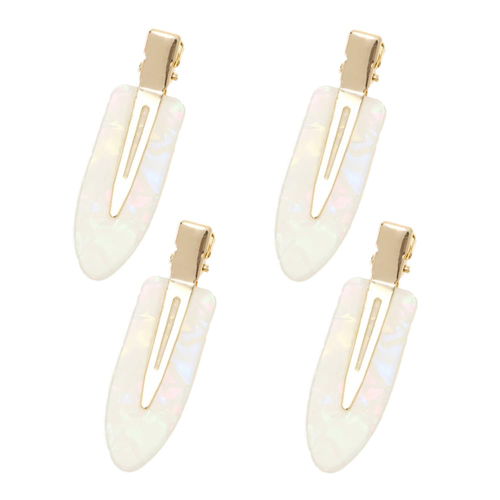 Mini Skater Small Hair Clips 2.36inch No Crease Hair Pins No Bend Cute Barrettes Accessories for Women Thin Curly Fine Hair Styling Sectioning, Pack of 4 (Milk White)