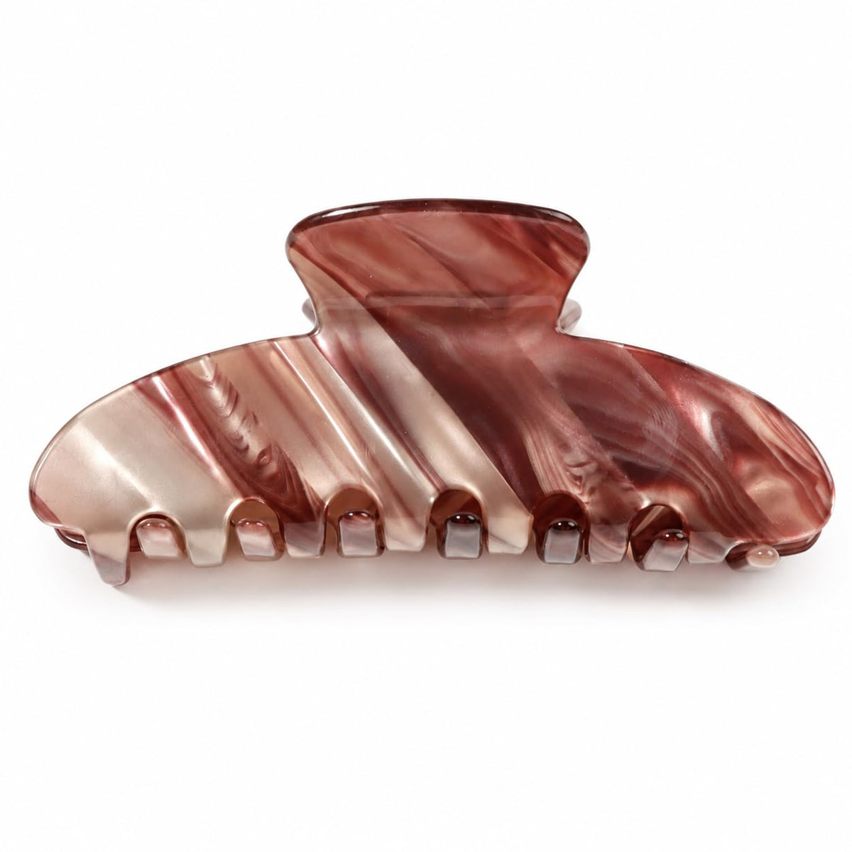 Large Claw Clip | 4.33-Inch Marbled PVC | Ivory Cream, 1 Pack