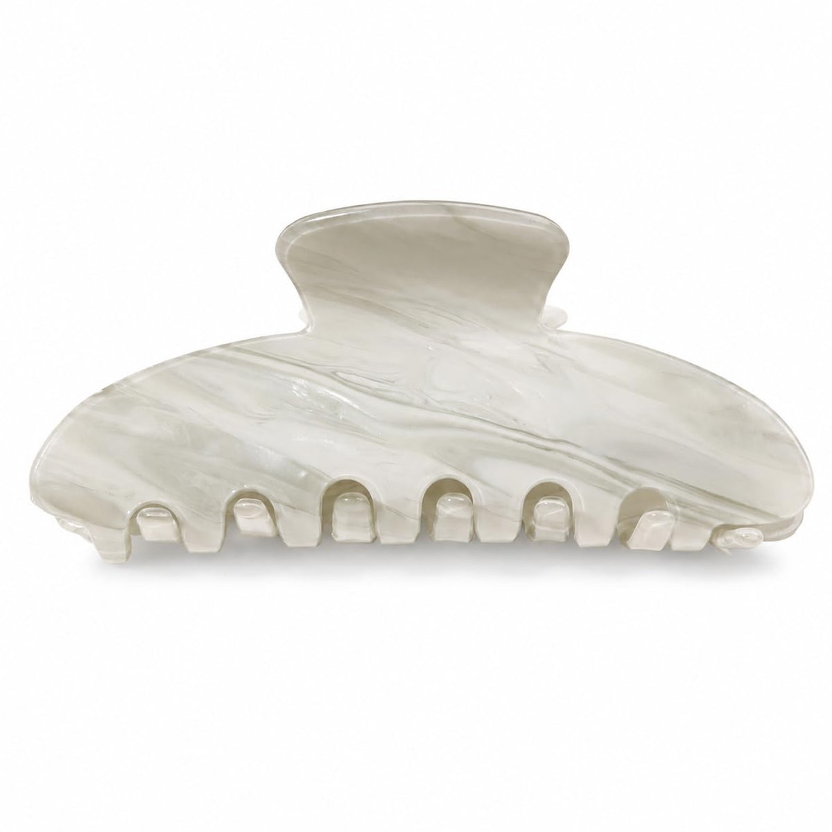 Large Claw Clip | 4.33-Inch Marbled PVC | Ivory Cream, 1 Pack