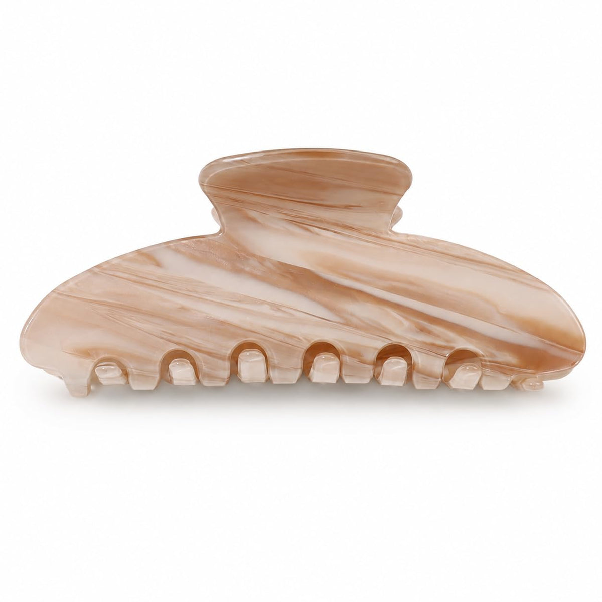 Large Claw Clip | 4.33-Inch Marbled PVC | Ivory Cream, 1 Pack
