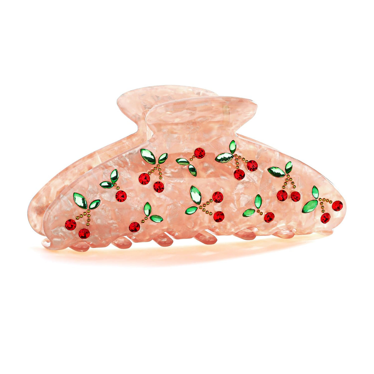LILIE&WHITE Acrylic Hair Clips Claws For Women With The Rhinestone Pattern In Red Cherry Shape Hair Clip For Thick Hair Hair clips for styling sectioning 1PC