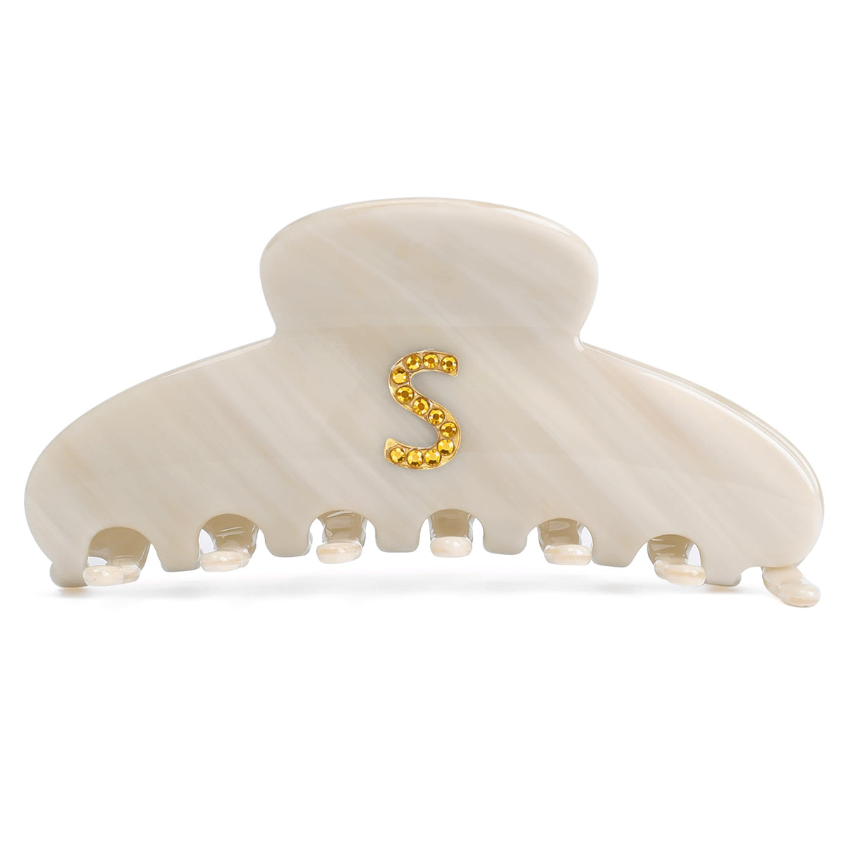 Initial A Acetate Claw Clip for Women, 4.3 Inch Strong Hold for Fine Hair