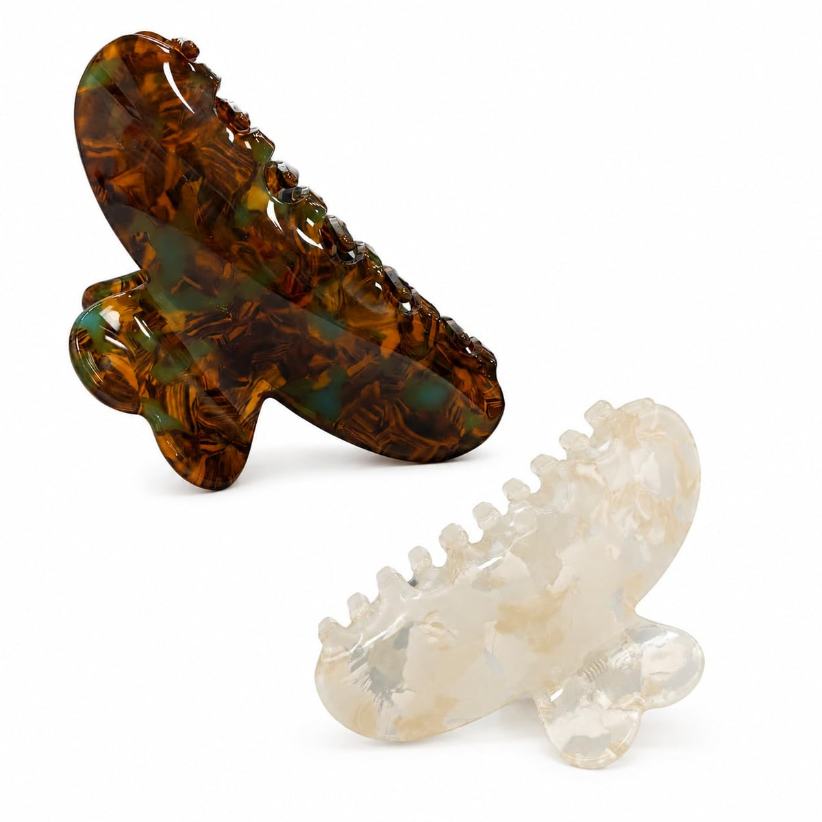 Acetate Hair Claw Clips for Women, Tortoise Shell or Polka Dot Large Hair Clips Strong Hold Hair Claws Gift Box Pack (Blue-1pcs)
