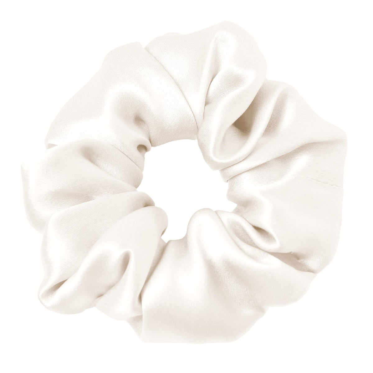 LilySilk Hair Tie, 100% Mulberry Silk Hair Scrunchies for Frizz & Breakage Prevention, Elastic Silk Ponytail Holders, 1Pc, Ivory