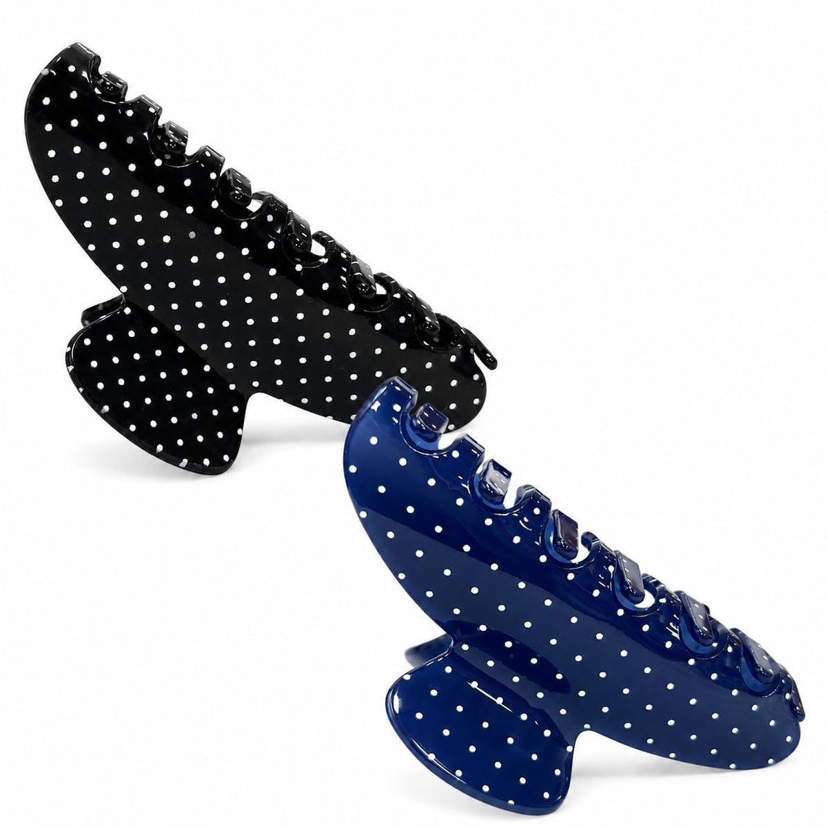 Acetate Hair Claw Clips for Women, Tortoise Shell or Polka Dot Large Hair Clips Strong Hold Hair Claws Gift Box Pack (Blue-1pcs)