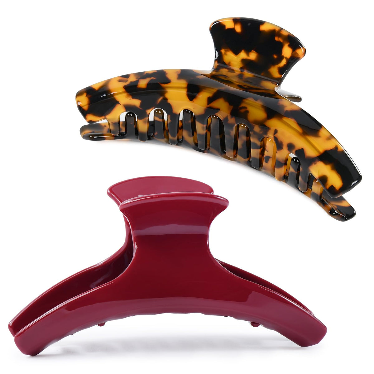 2PCS Hair Claw Banana Clips tortoise Barrettes Celluloid French Design Barrettes celluloid Leopard print Large Fashion Accessories for Women Girls