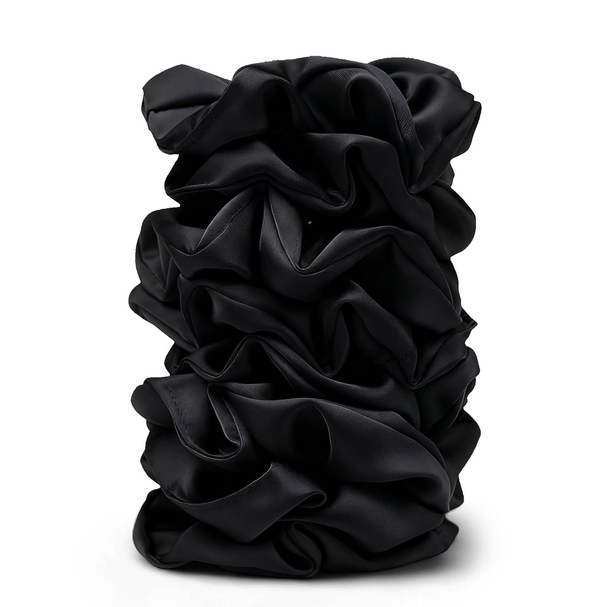 Satin Scrunchies for Women – 8PCS Black Silk Hair Ties – No Crease, Frizz-Free, Gentle Elastic Hair Bands for Thick & Thin Hair, Soft & Stylish Hair Accessories Gifts
