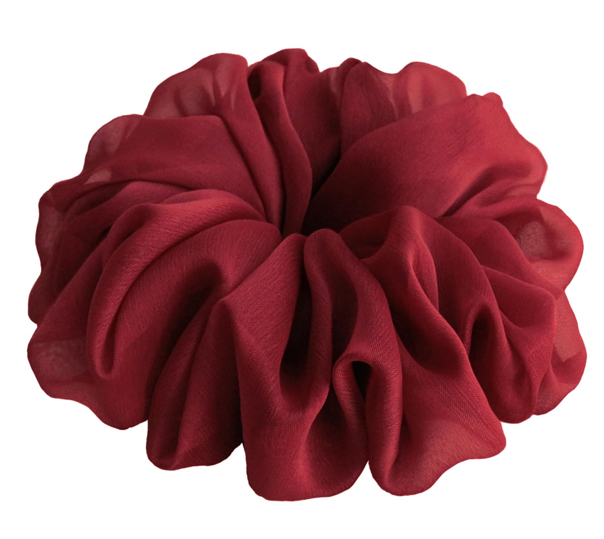 38 Colors Available, Soft Sheer Chiffon Big Hair Scrunchies (Black)