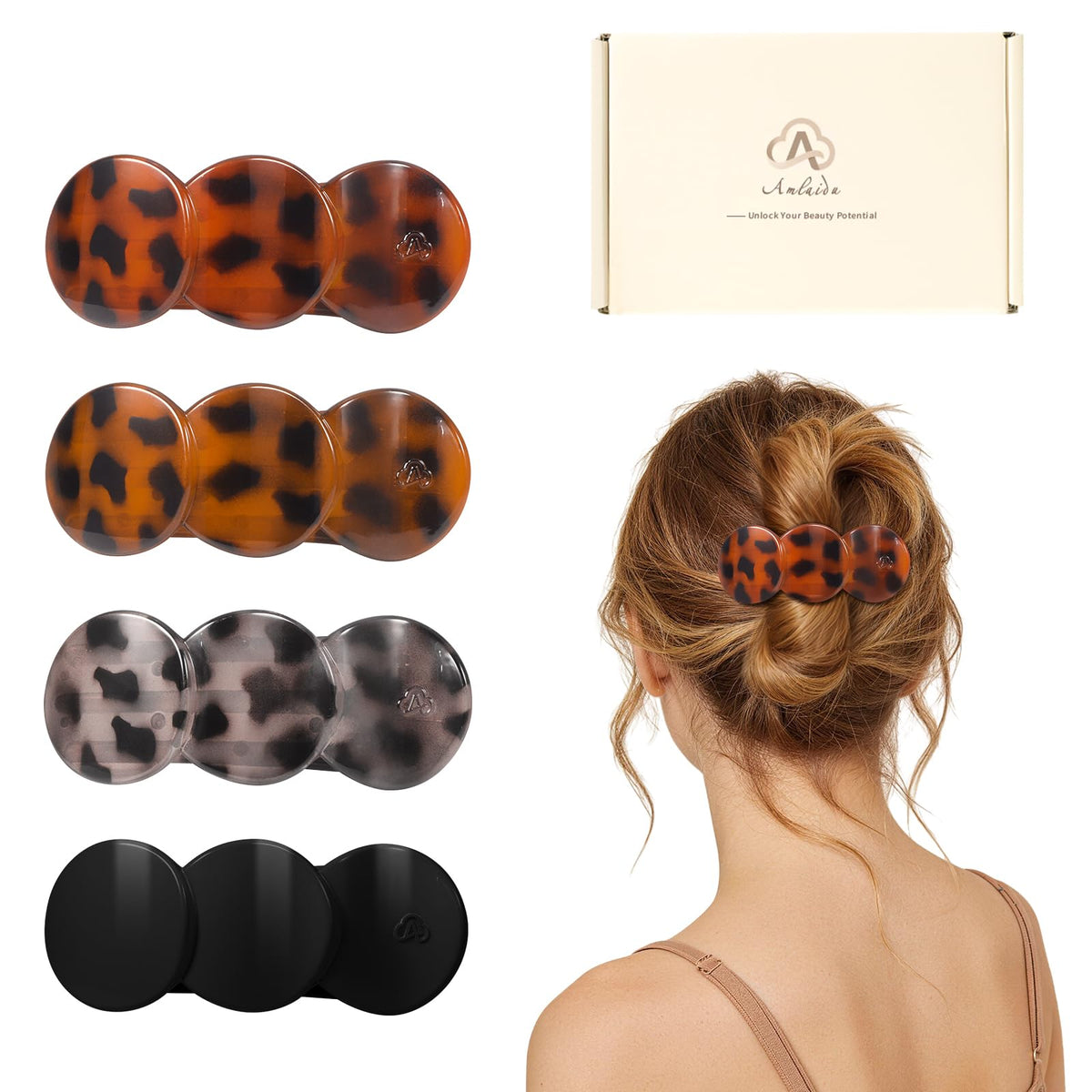 Medium Flat Hair Clips for Women, Claw Clips for Thick Thin Hair