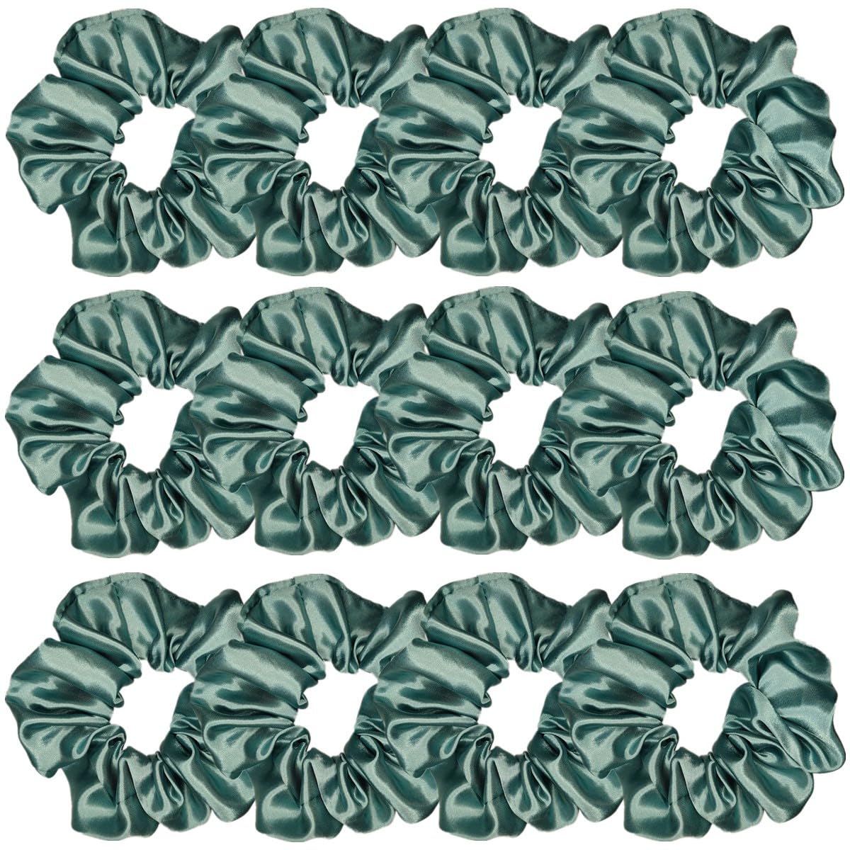 12 Pcs Satin Silk Scrunchies Soft Hair Ties Fashion Hair Bands Hair Bow Ropes Elastic Bracelets Ponytail Holders Hair Accessories for Women Girls (4.5 Inch, Assorted Multi-color)