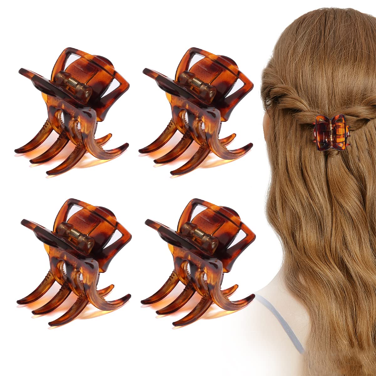 6 Pieces Hair Claw Clips, Morhom 1.3 Inch Jaw Clips for Thick or Medium Hair