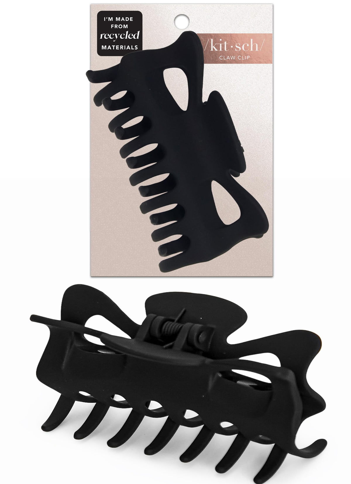 Kitsch Large Hair Clips For Women - Black & Tortoise, 2pcs