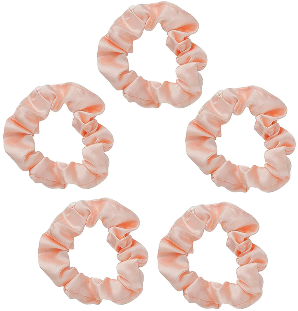 Kitsch Pillow Satin Scrunchies for Women -Blush/Charcoal, 2pcs