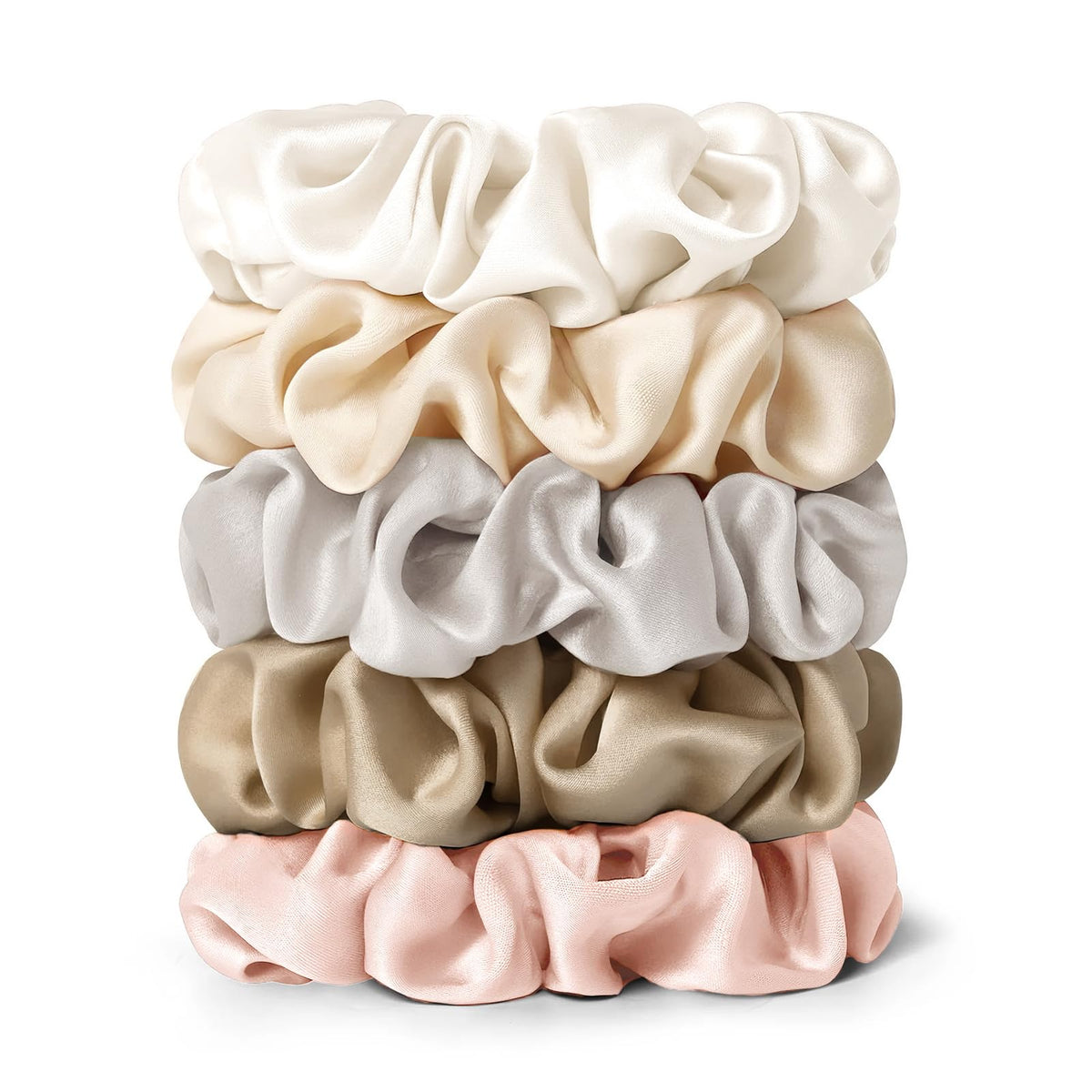 LilySilk Hair Tie, 100% Mulberry Silk Hair Scrunchies for Frizz & Breakage Prevention, Elastic Silk Ponytail Holders, 1Pc, Ivory