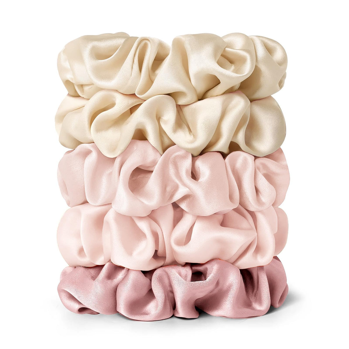 LilySilk Hair Tie, 100% Mulberry Silk Hair Scrunchies for Frizz & Breakage Prevention, Elastic Silk Ponytail Holders, 1Pc, Ivory