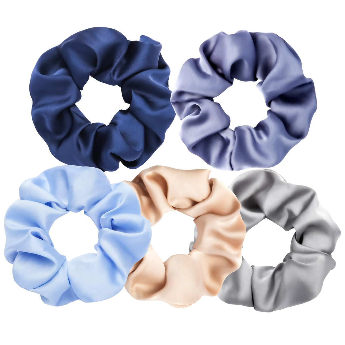5Pcs Mulberry Silk Hair Ties,Silk Hair Scrunchies for Frizz & Breakage Prevention,No Damage,Elastic Ponytail Holders, Funny Gifts for Girlfriend Her Mon Grandma Daughter