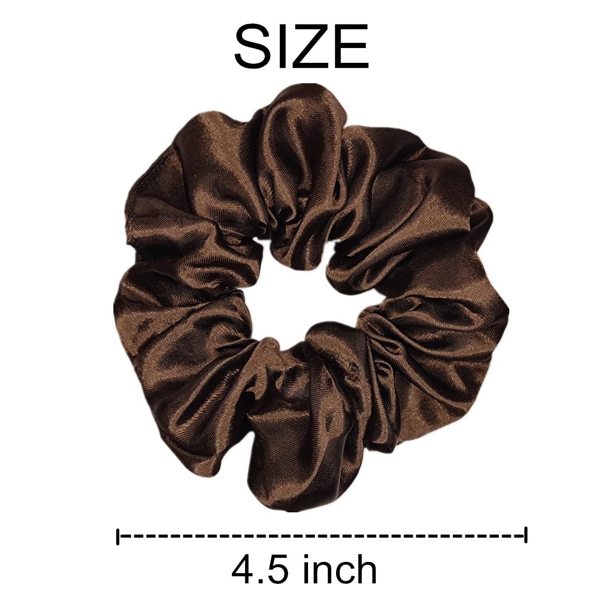 Sufermoe 6 Pcs Satin Silk Hair Scrunchies, 6 Classic Colors, Soft Hair Ties, Fashion Hair Bands, Hair Bow Ropes, Hair Elastic Ponytail Holders for Women and Girls, 4.5 Inch