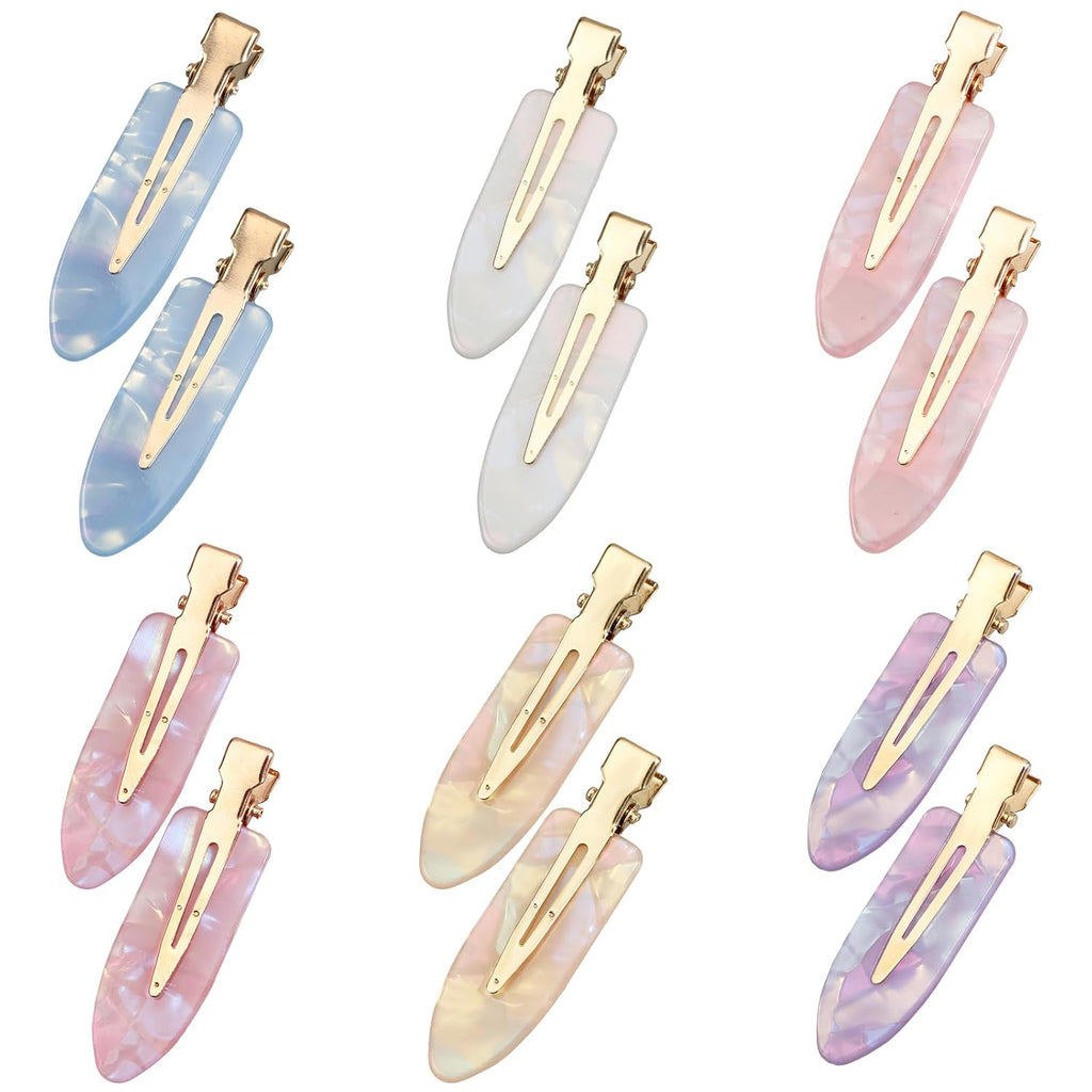 12 Pack Creaseless Hair Clips No Crease Hair Clips Colorful No Bend Hairclips Flat Duckbill Clip Flat Hairclip Alligator Hair-Barrette Makeup Hair-Clip Salon Hairstyle Accessories for Women Girls