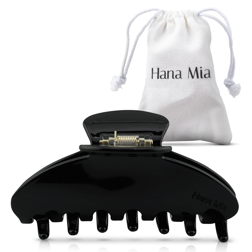 Luxury Black Claw Clip for Women | Our Large 4 Inch Hair Clip Creates Beautiful Half Ups, Secure Updos & Chic Daily Styles | Premium Acetate Claw with Secure Hold & Snag Free Teeth for Easy Styling