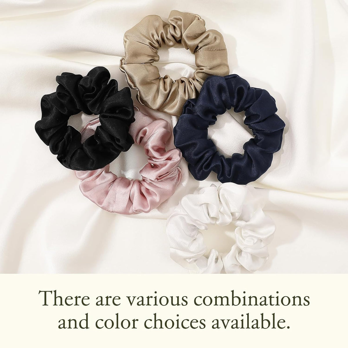 LilySilk Hair Tie, 100% Mulberry Silk Hair Scrunchies for Frizz & Breakage Prevention, Elastic Silk Ponytail Holders, 1Pc, Ivory