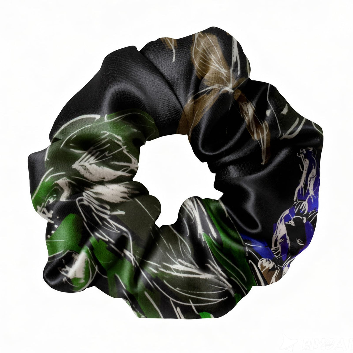 LilySilk Silk Hair Scrunchy, 100% Mulberry Silk Ponytail Holder, Frizz & Breakage Prevention, No Damage, Dark Green, 1 Count
