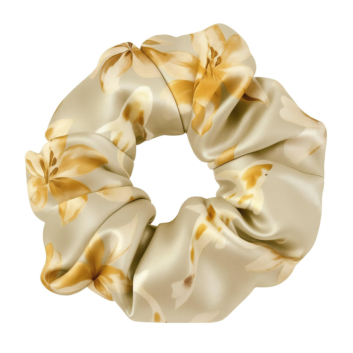 LilySilk Silk Hair Scrunchy, 100% Mulberry Silk Ponytail Holder, Frizz & Breakage Prevention, No Damage, Dark Green, 1 Count