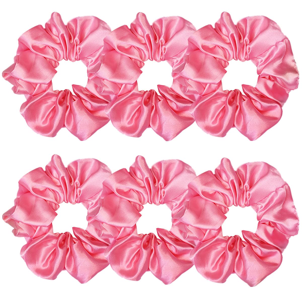 Sufermoe 6 Pcs Satin Silk Hair Scrunchies, 4.5 Inch, Dark Brown, Hair Accessories for Women and Girls