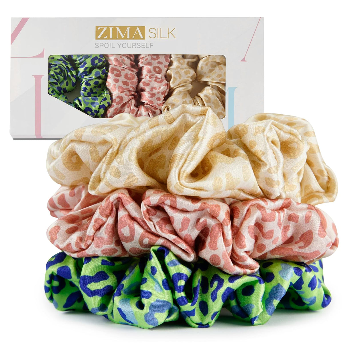 ZIMASILK 100% Pure Mulberry Silk Hair Scrunchies for Women