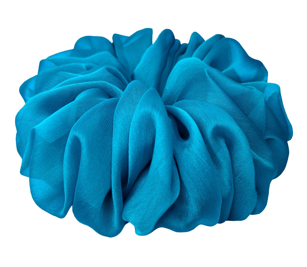 38 Colors Available, Soft Sheer Chiffon Big Hair Scrunchies (Black)