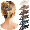 Flat Hair Clips for Women - 6 PCS French Flat Claw Clips Medium Hair Clips for Girls Large Hair Claw Clips for Thick or Thin Hair Strong Hold No Slip Hair Accessories for women (Transparent)
