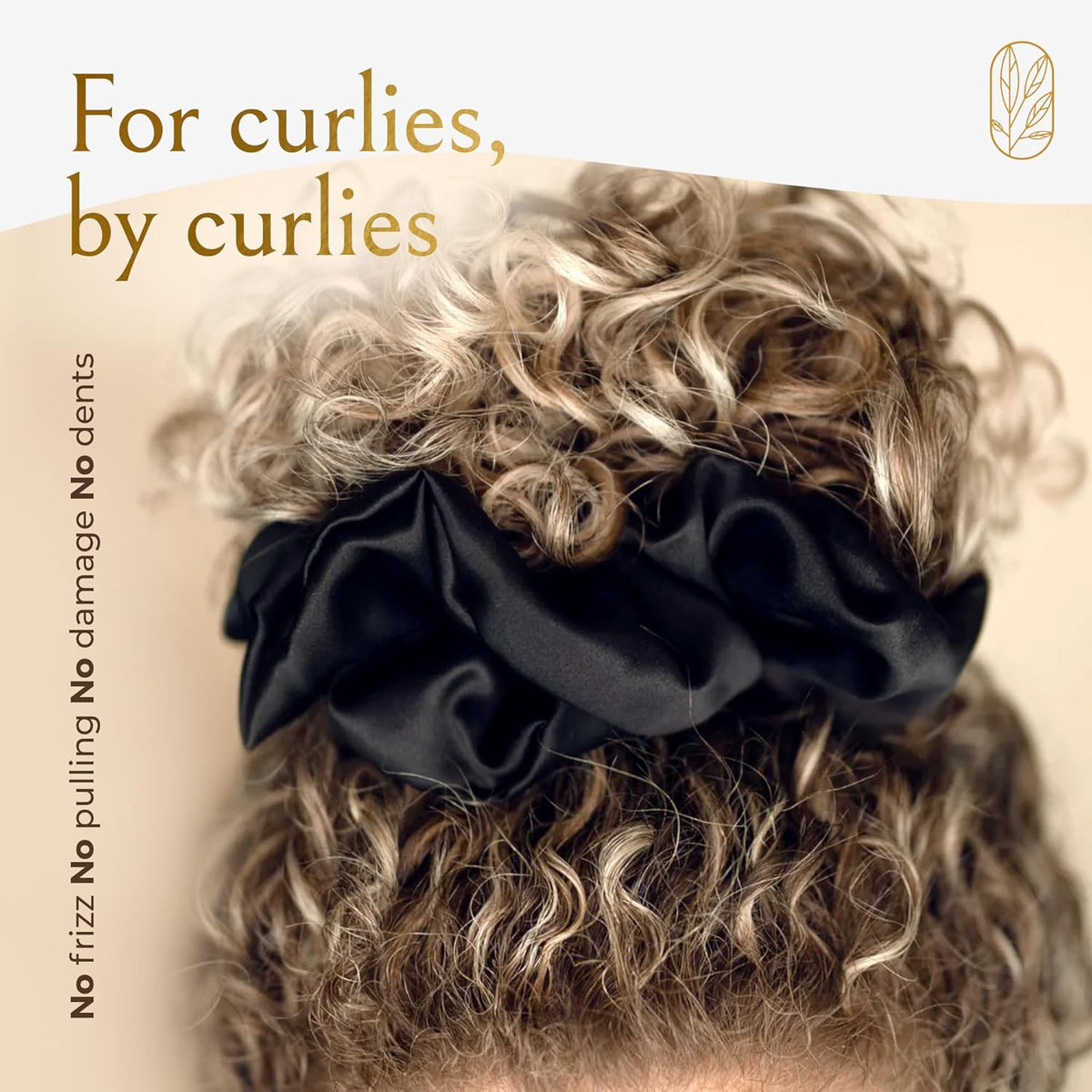 Oversized Mulberry Silk Scrunchies for Women – XL No-Damage Hair Ties for Curly, Thick & Thin Hair – Premium Hair Accessories – Black & Espresso Bundle – Ponytail Holders by Curlfriend