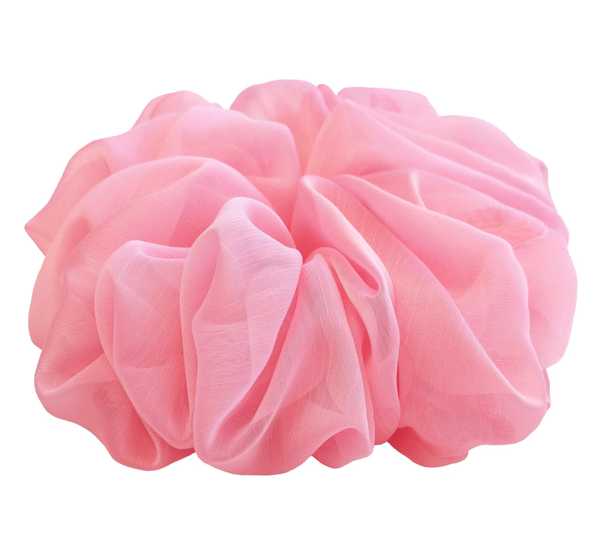 38 Colors Available, Soft Sheer Chiffon Big Hair Scrunchies (Black)