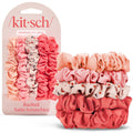 Kitsch Ultra-Petite Satin Scrunchies for Women - Eucalyptus, 6pcs